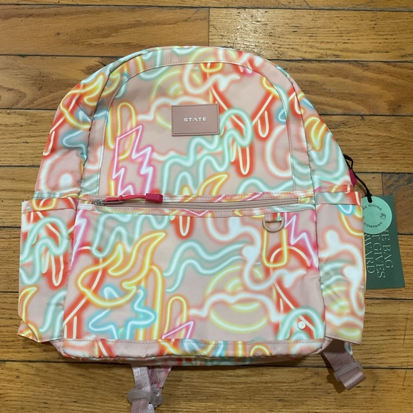 STATE Nylon Kane Kids Travel Oversized neon NWT - Picture 3 of 8
